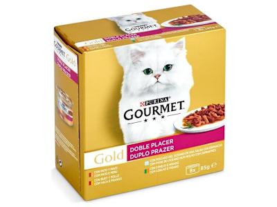 Alimento para gatos doble sabor Gourmet lata 8 x 85 g
