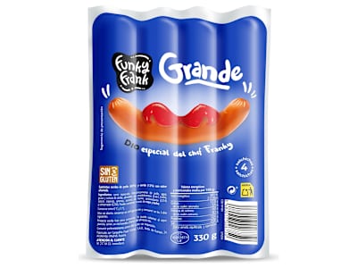 Salchichas cocidas grandes Dia Funky Frank bolsa 330 g