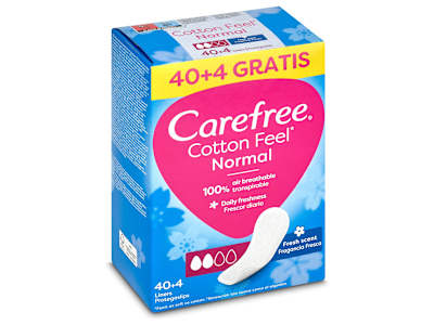 Protegeslips normal fragancia fresca Carefree caja 44 unidades