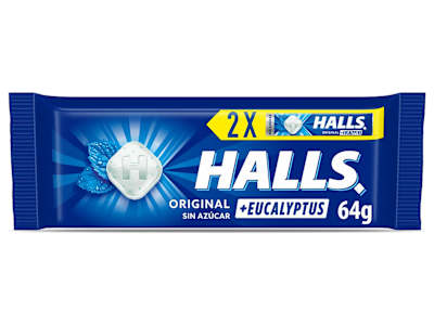 Caramelos sabor eucalipto Halls bolsa 2 x 32 g