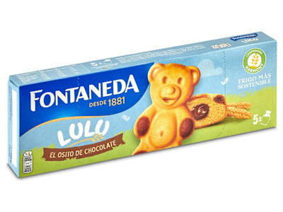 Bizcocho ositos lulú rellenos de chocolate Fontaneda caja 150 g