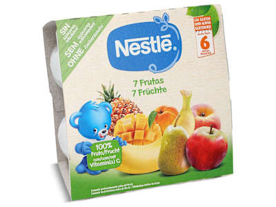 Puré de 7 frutas sin gluten Nestlé pack 4 x 100 g