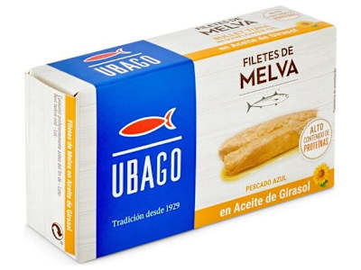 Melva en aceite de girasol Ubago   lata 85 g