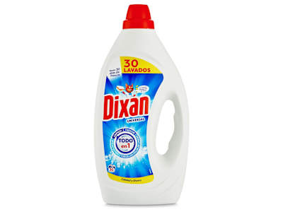 Detergente máquina líquido todo en 1 Dixan botella 30 lavados