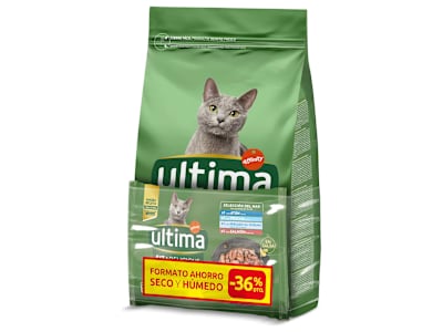 Alimento para gatos esterilizados con salmón Ultima bolsa 1.5 Kg