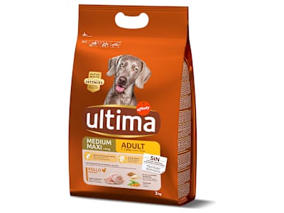 Alimento para perros adultos con pollo y arroz Ultima bolsa 3 Kg