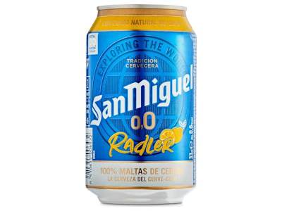 Cerveza radler sin alcohol San Miguel 33 cl