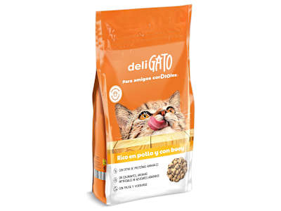 Alimento para gatos con pollo y buey Deligato de Dia bolsa 1.5 Kg