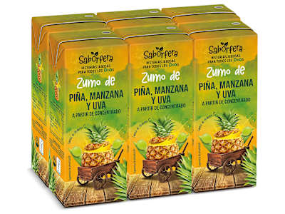 Zumo de piña, manzana y uva pack 6 x 200 ml