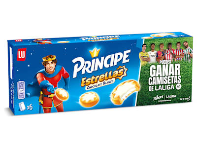 Galletas rellenas de chocolate blanco estrellas Principe caja 225 g