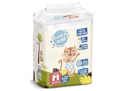 Pañales 8-15 kg talla M Planeta Bebé de Dia bolsa 22 unidades
