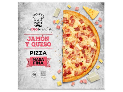 Pizza jamón y queso masa fina Dia Al punto 350 g