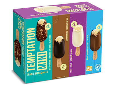 Helado bombón mini surtido 8 unidades Dia Temptation caja 288 g