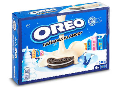 Galletas de cacao rellenas bañadas con chocolate blanco Oreo caja 246 g