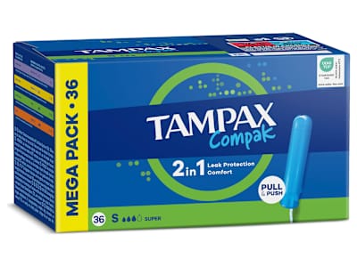 Tampón compak super Tampax caja 36 unidades