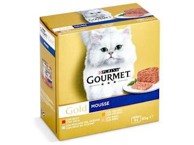 Mousse para gatos mix Gourmet lata 8 x 85 g