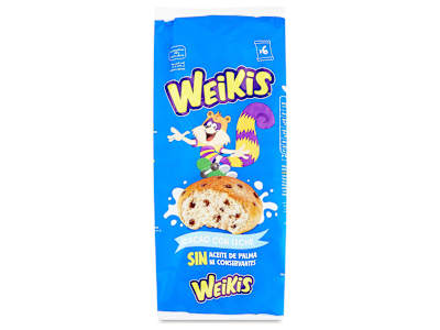 Bollería con pepitas de chocolate con leche Weikis bolsa 240 g