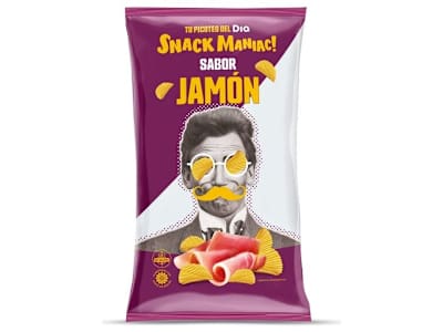 Patatas fritas onduladas sabor jamón Dia Snack Maniac 170 g