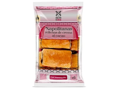 Napolitanas rellenas de crema de cacao El molino de Dia bolsa 270 g