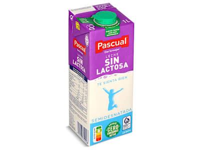 Leche semidesnatada sin lactosa Pascual 1 L