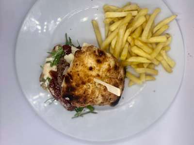 Hamburguesa buey Becon Chees