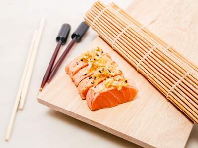 Sashimi 4 Salmón flambeado