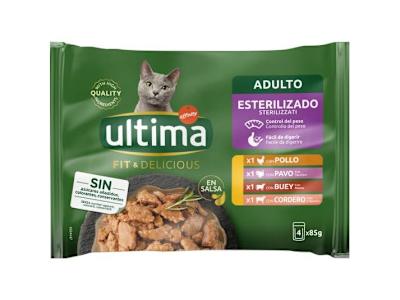 ULTIMA GATO HUMEDO ESTERILIZADO CARNES, 85X4