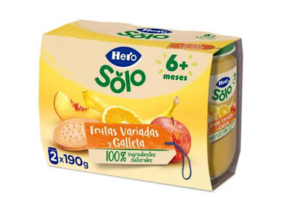 HERO BABY TARRITO DE FRUTA Y GALLETA, 2X190G