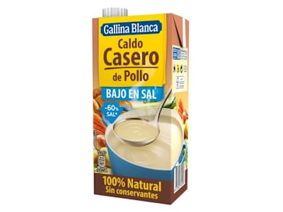 GALLINA BLANCA CALDO DE POLLO BAJO EN SAL, 1L