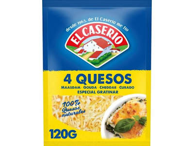 EL CASERIO QUESO RALLADO 4 QUESOS, 120G