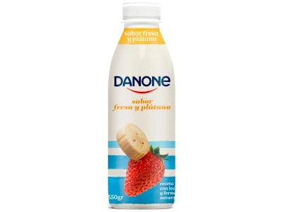 DANONE YOGUR PARA BEBER FRESA PLATANO , 550G