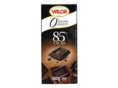 VALOR CHOCOLATE NEGRO 85% 0% AZUCAR, 100GR