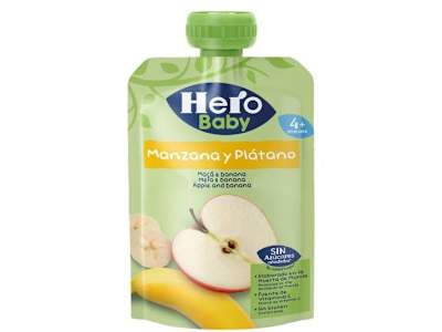 HERO BABY BOLSITA D MANZANA Y PLATANO, 100G
