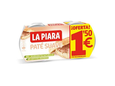 LA PIARA PATE SUAVE SOLO NATURAL, 2X75GR