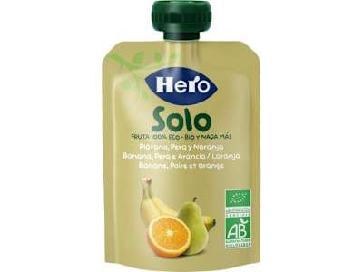 HERO NANOS BOLSITA PLATANO-PERA-NARANJA ECO, 100GR