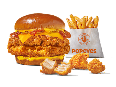 The Cheesy Crush + patatas cajún + 3 nuggets