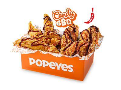Box 3 Tiras + 3 Alitas Candy BBQ