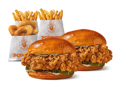 2 The Chicken Sandwich + 2 patatas + 8 aros de cebolla