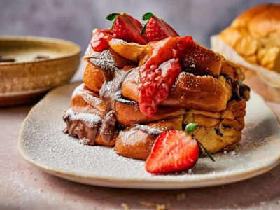 Brioche con Nutella y compota de Fresas