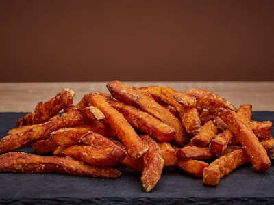Boniato Frito con Barbacoa picante.