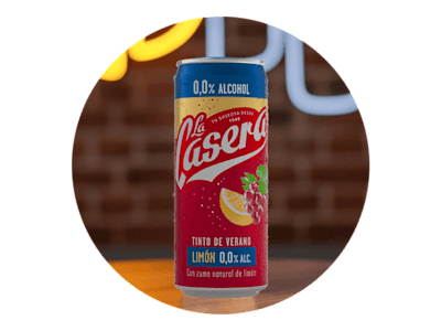 Tinto de verano con limón 0,0% "La Casera" 33cl