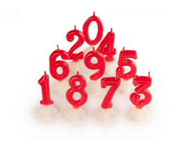Velas rojas número para celebraciones