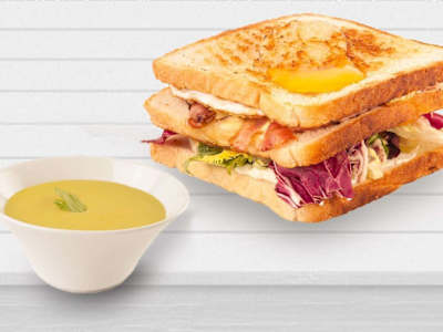 Combo crema y sándwich caliente