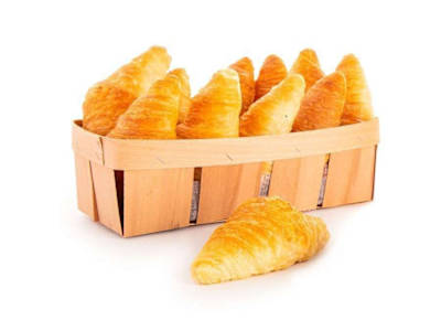 Cesta mini croissants de mantequilla 10uds.