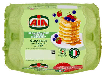 Aia 6 Uova Fresche da allevamento a Terra 330 g