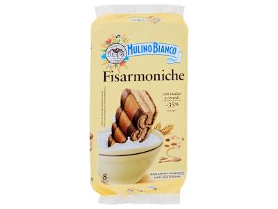 Mulino Bianco Fisarmoniche Merenda con 8 Cereali e Crema al Malto d'Orzo e Cacao 8 pezzi 264g