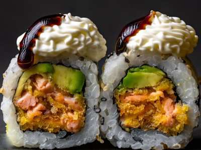 Fried Salmon Philadelphia Roll