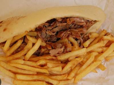 Maxi piadina Kebab con patatine