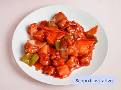 Maiale brasato dolce e uova di quaglia