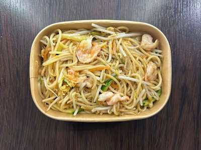 Spaghetti con Gamberi e Verdure